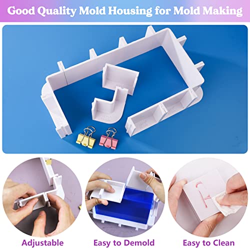 LET'S RESIN Adjustable Mold Housing for Silicone Molds Making, Silicone Mold for Resin Mold Making Silicone Rubber, Plastic Housing Frame for DIY LET'S RESIN