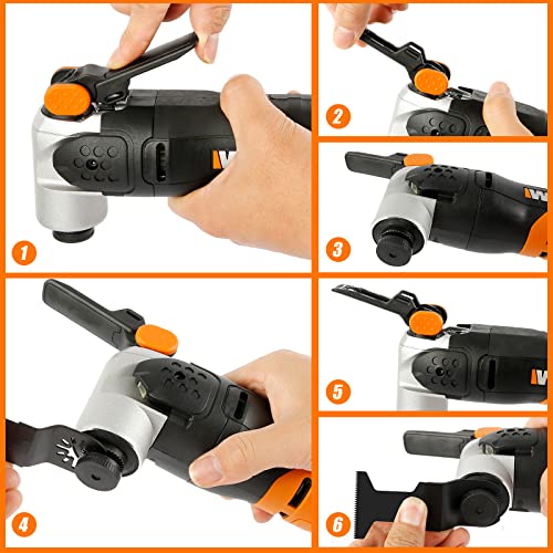 Kyoffiie 100Pcs Oscillating Saw Blades, 1-3/4" Quick Release Multi Tool Blades Kits Universal Oscillating Tool Blades Wood Plastic Multitool Blades Kyoffiie