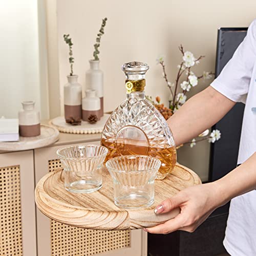 Yangbaga 11.8In Wooden Decorative Serving Tray - Round Wooden Craft Trays,DIY Centerpiece Candle Holder Trays for Kitchen Countertop Crafts Art Home Yangbaga