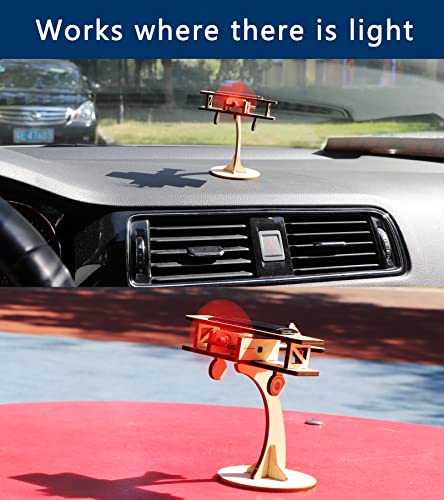 STEM 4 Set Solar Motor Kit,Wooden Model Electric Car Science Experiment Projects,Educational 3D Building Puzzles Electronic with 3 Different Motors SCAEMO