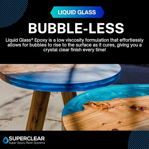 Superclear Deep Pour Epoxy Resin Kit, Premium Commercial Grade, 0.75 Gallons - 2:1 Crystal Clear Liquid Glass Pouring up to 2-4" - Self-Leveling Food FGCI