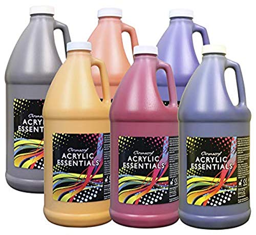 Chroma - 59006 Acrylic Essentials Set, 1/2 Gallon Jugs, Assorted Secondary Colors, Set of 6 - 1296497 Chroma