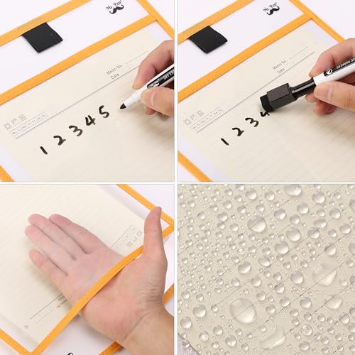 Mr. Pen- Dry Erase Pocket Sleeves, 10 x 14 Inch, 6 Pack, Pastel Colors, Plastic Sleeves, Dry Erase Pockets Reusable Sleeves, Dry Erase Sleeves, Clear Mr. Pen