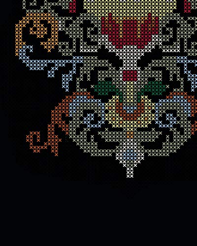 Cross Stitch & Needlepoint Chart and Pattern Sketchbook: Four Sizes of Stitch Count Graphs on 10 Square Grid with Fill In Floss Charts WoodArtSupply