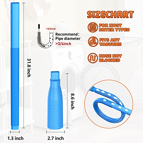 Dryer Vent Cleaner Kit Vacuum Attachment - Multiple Combinations V1 Lint Remover Power Washer and Vacuum Hose Quickly Removes Lint PetOde