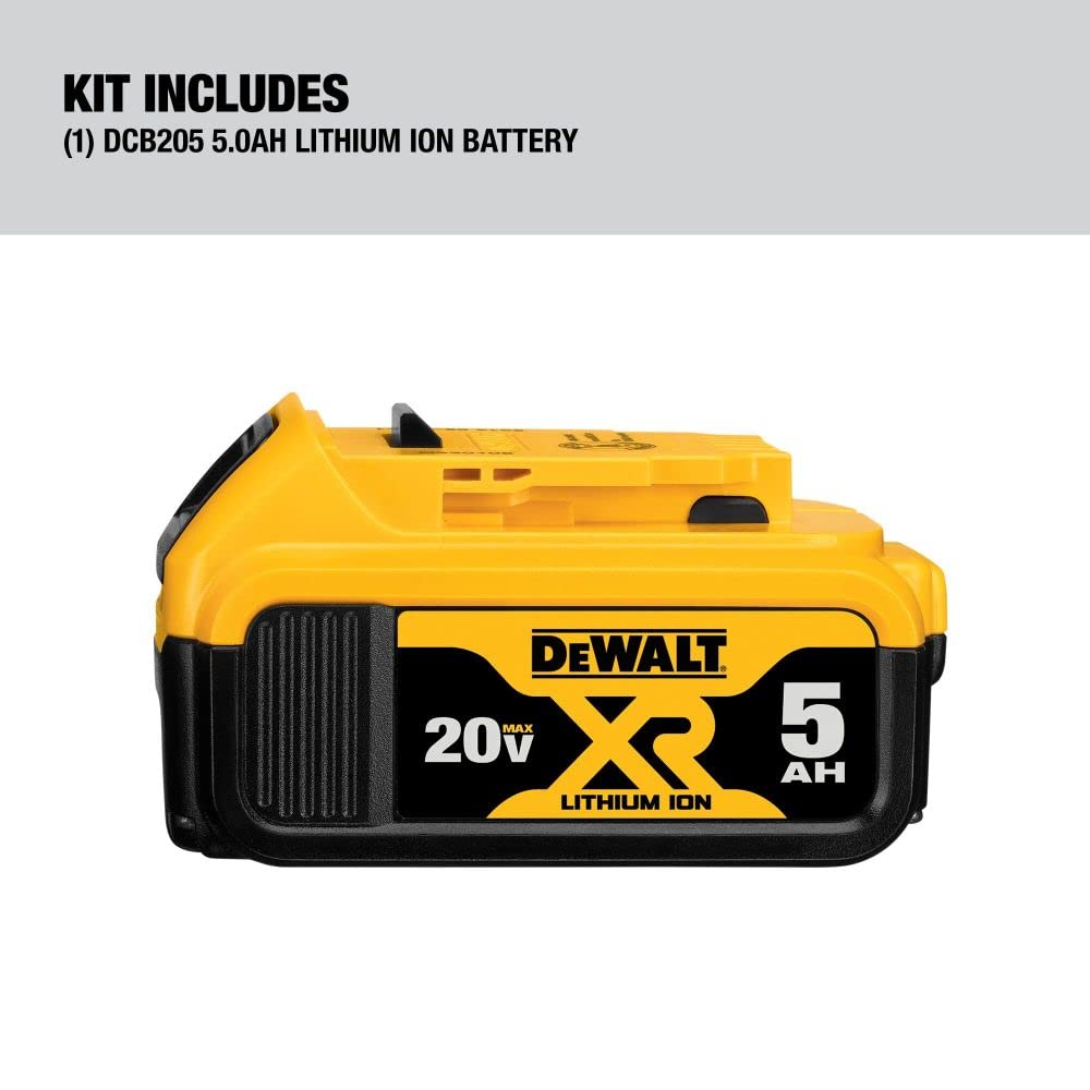 DEWALT 20V MAX XR Battery, Lithium Ion, 5.0Ah (DCB205) DEWALT
