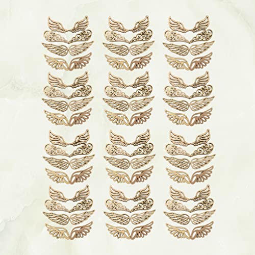 NOLITOY 80pcs Unfinished Wooden Angel Wings for Crafts Small Angel Wings for Crafts Angel Wings Wood Cutouts Craft Wings Christmas Party Supplies NOLITOY