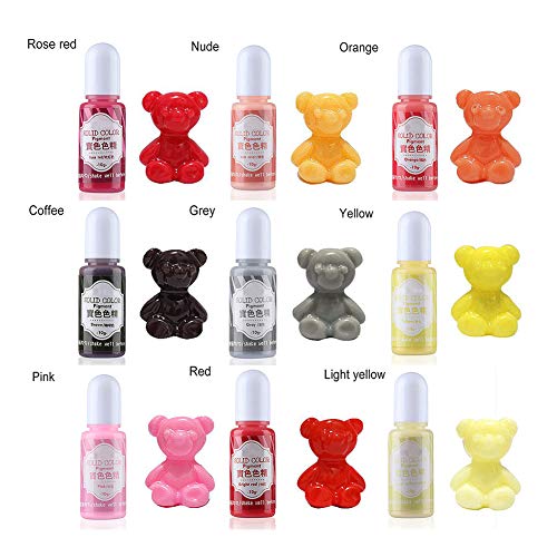Miraclekoo 18 Colors Epoxy UV Resin Pigment Opaque Liquid Epoxy UV Resin Dye Resin Colorant, 0.35oz Each Miraclekoo
