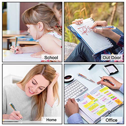 Shuttle Art Multicolor Pens, 23 Pack 6-in-1 0.7mm Retractable Ballpoint Pens for Office School Supplies Students Children Gift Shuttle Art