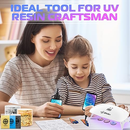 JDiction UV Light for Resin, Super Large UV Resin Light with LED Display Screen, Higher Power Lightweight Portable UV Lamp for UV Resin, Jewelry JDiction