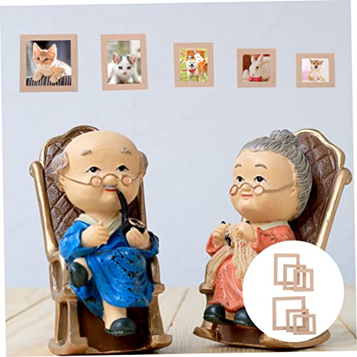 DECHOUS 10pcs Solid Wood Frame Dollhouse Photo Frame Miniature Photo Frames Simulation Picture Frame Unfinished Wood Frames Bulk Picture Frames DECHOUS