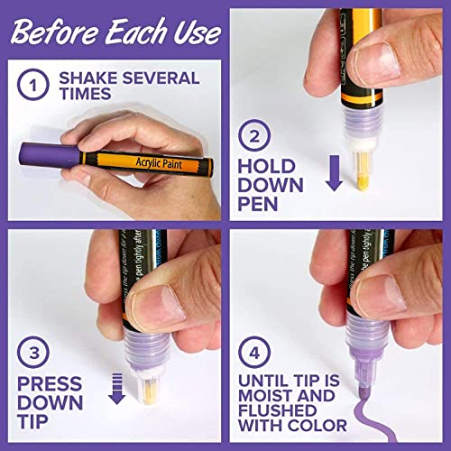 IRIS & OLIVIA 35 Acrylic Paint Pens, Double Premium Set Acrylic Paint Markers of Extra Fine and Medium Tip for Rock Painting, Ceramic, Plastic, IRIS & OLIVIA