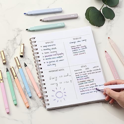 Mr. Pen- Aesthetic Highlighters and Pens No Bleed, 12 Pack, Pastel Color, Black Ink, No Bleed Highlighters for Bibles Mr. Pen