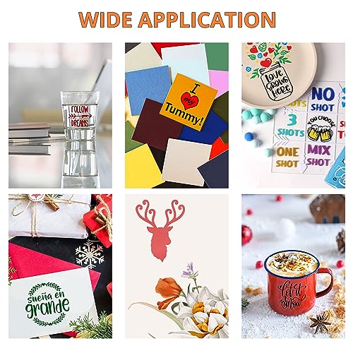 HTVRONT Permanent Vinyl for Cricut Machine - 14 Pack Glossy Adhesive Vinyl, 12" X 12" Permanent Vinyl Bundle for Craft Projects, Permanent Adhesive HTVRONT