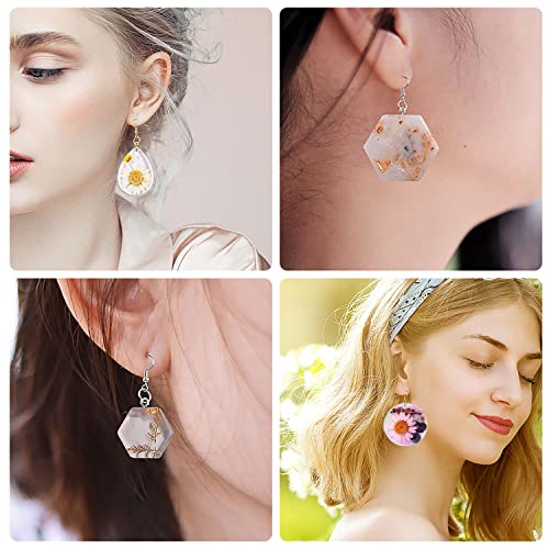 Resin Jewelry Molds,12 PCS Earring Resin Molds Silicone with Hole, Variety Shapes and Size Jewelry Casting Molds for Epoxy Resin, Resin Molds for MAMUNU