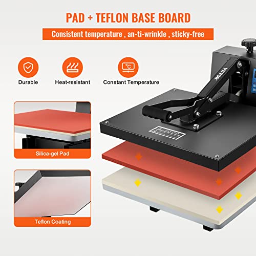 VEVOR Heat Press 16x20, 1700W Power Heat Press Machine, Fast Heating, High Pressure Heat Press Machine for T-Shirt, Digital Industrial Sublimation VEVOR