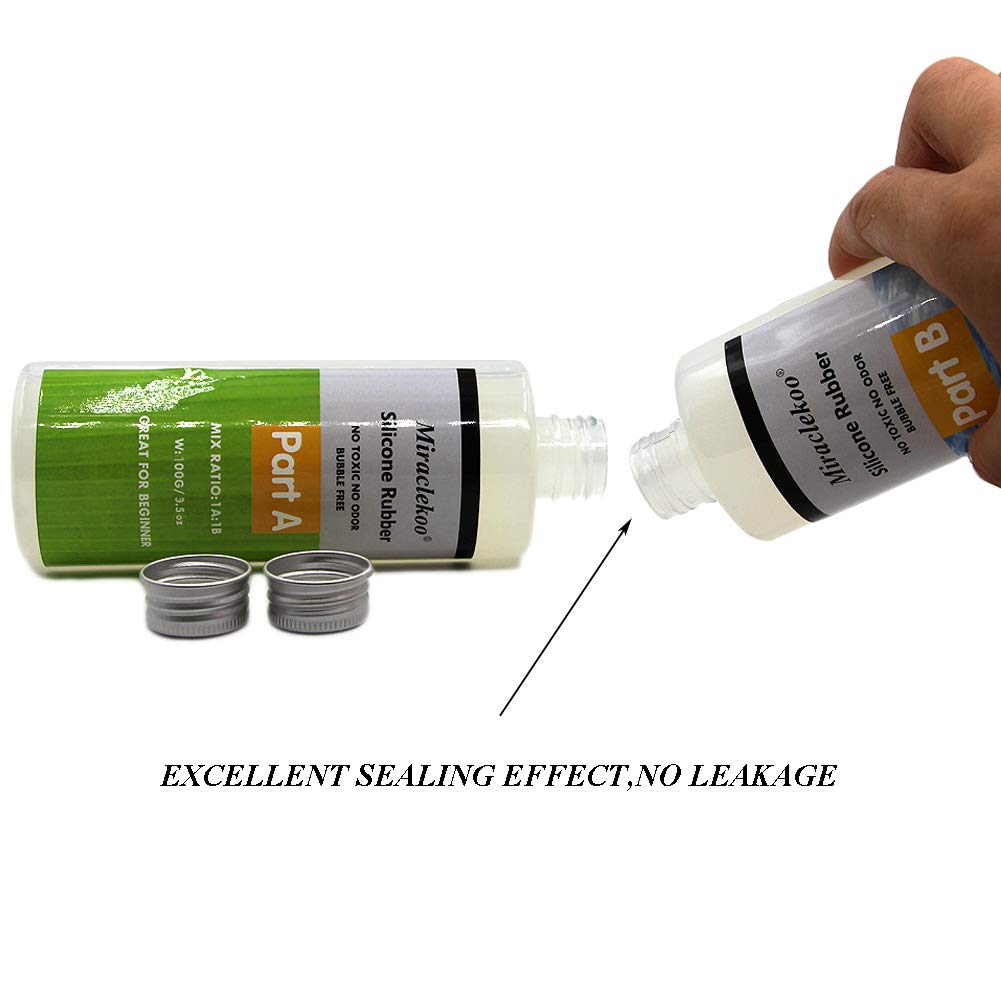 Miraclekoo Silicone Mold Making Kit Liquid Silicone Rubber 15A Platinum Silicone Translucent Mold Making Silicone for Casting Resin Molds, Silicone Miraclekoo