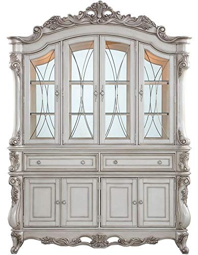 ACME Furniture Wooden Frame Hutch and Buffet, Antique White Acme Furniture