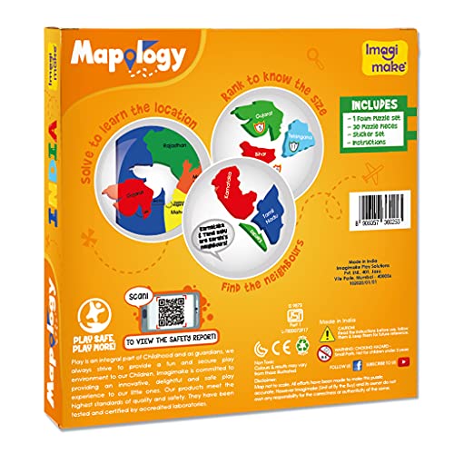 Imagimake Mapology India Map Puzzles - Geography for Kids - Learning & Educational Toys - Puzzles for Kids Ages 4-8 - Gift for 4, 5, 6, 7, 8 Year Old Imagimake