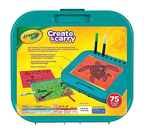 Crayola Create 'N Carry Art Set, 75 Pieces, Art Gift for Kids, Ages 5 & Up Crayola