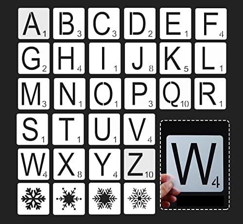 ilauke Scrabble Tiles for Crafts & 5x5 Blank Wood Square, Perfect for Wall Decor, Farmhouse Style, Scrabble Pieces, Wooden Letters (26 Large Scrabble ilauke