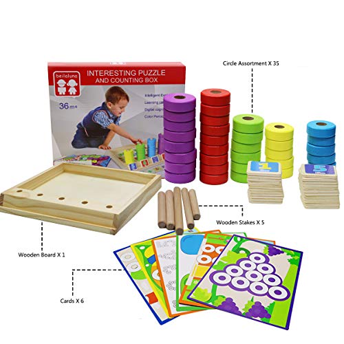 Lydaz Montessori Math Manipulatives Toys, Kids Wooden Number Blocks Toys, Kindergarten Learning Education Toy, Preschool Classroom Must Haves, STEM Lydaz