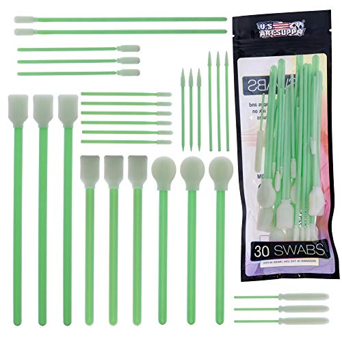 U.S. Art Supply 30 Alcohol Ink Blending Swabs - Foam Tip Brushes, Assorted Shapes and Sizes - Mixing, Blending, Re-Wet, Lift Ink, Dye, Paint, Drawing U.S. Art Supply