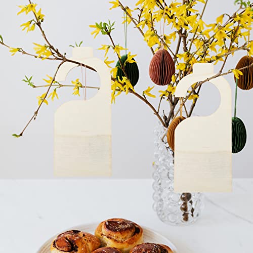 EXCEART 10pcs Unfinished Wood Door Sign Blank Wooden Hanger Plaque Graffiti Wood Chip Blank Wood Slices DIY Craft Project Message Notes Memo Board EXCEART