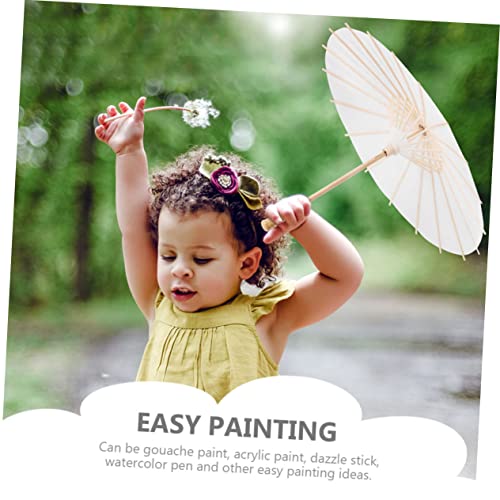 ABOOFAN 4 pcs chinese dance umbrella Unfinished Umbrella white paper umbrellas white parasol bulk paper towels by the case Hand Painting Umbrella ABOOFAN