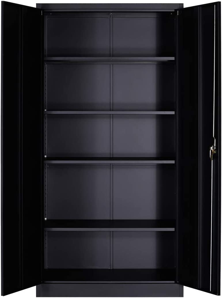 LUCYPAL Metal Storage Cabinet with Locking Doors,Locking Steel Storage Cabinet with 4 Adjustable Shelves,72" H Tall Tool Storage Cabinet for LUCYPAL