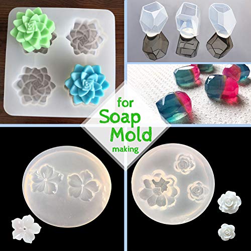 Silicone Mold Making Kit - Liquid Translucent Silicone Rubber for Silicone Molds Making - Easy 1:1 Mixing Ratio Silicone for DIY Resin Molds, DecorRom