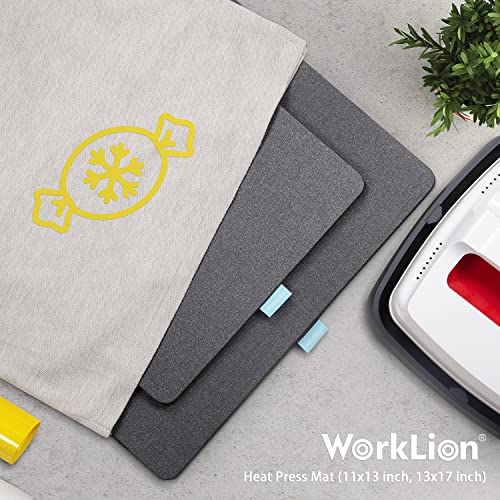 WORKLION Heat Press Mat 13"x17": Large Size Protective Resistant Fireproof Materials Heating Mat for Cricut Easypress/Easypress 2 in Vinyl HTV WORKLION
