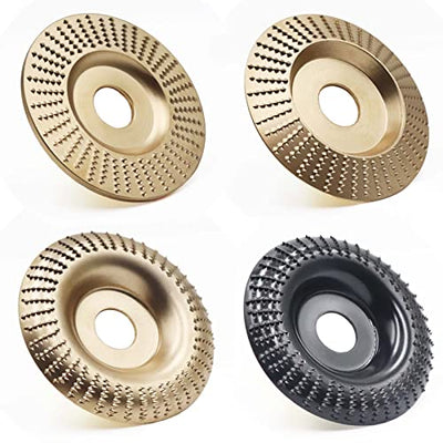 4PCS Wood Carving Disc Set for 4" or 4 1/2" Angle Grinder with 5/8" Arbor, Grinding Wheel Shaping Disc for Wood Cutting, Wood Shaping Carving Disc,