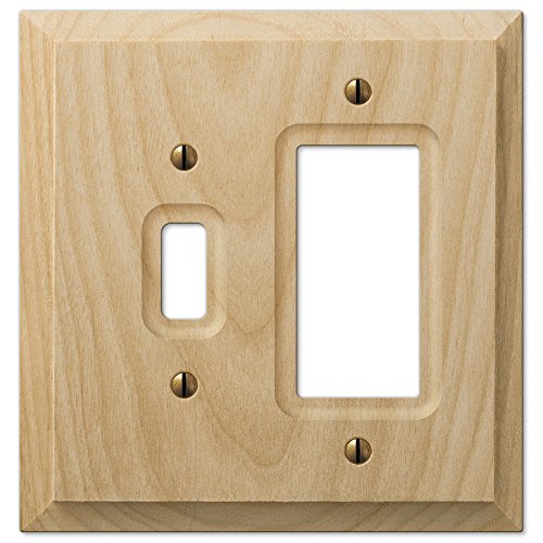 Amerelle Baker Single Toggle/Single Rocker Unfinished Wood Wallplate AMERELLE