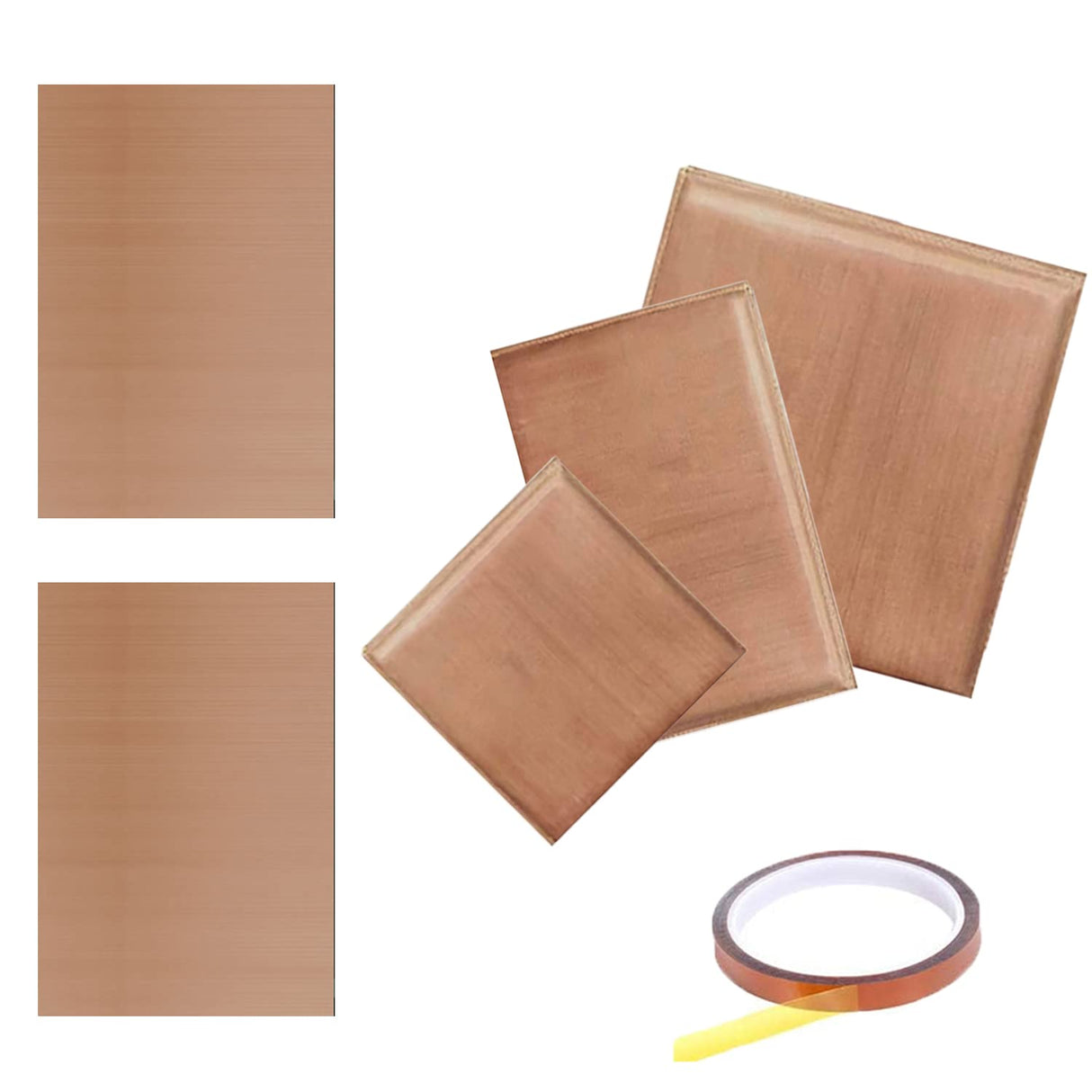 6 Pack Heat Press Pillows Mat Kit -3 Different Size Thermal Teflon Pillow,2 Teflon Sheet and 1 Heat Tape for HTV Project,Ironing VCHOMY