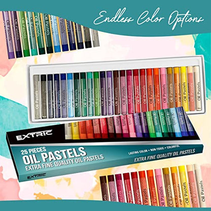 EXTRIC Oil Pastels 36 Colors Count Pastels Art Supplies, Soft Pastels, Oil Pastels for Kids and Artists, Oil Crayons