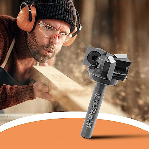 Genmitsu CNC Spoilboard Surfacing Router Bit, 1/4" Shank 1” Cutting Diameter CNC Milling Machine, Slab Flattening Router Bit, Carbide Insert Router Genmitsu