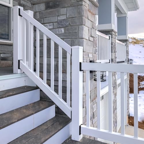 Steel DN Mate 20 PCS Deck Railing Bracket Connectors for 2x4 (Actual 1.5”x3.5”) Wood Post to Handrail Connection, Sturdy Nylon Stair Fence Railing Steel DN Mate