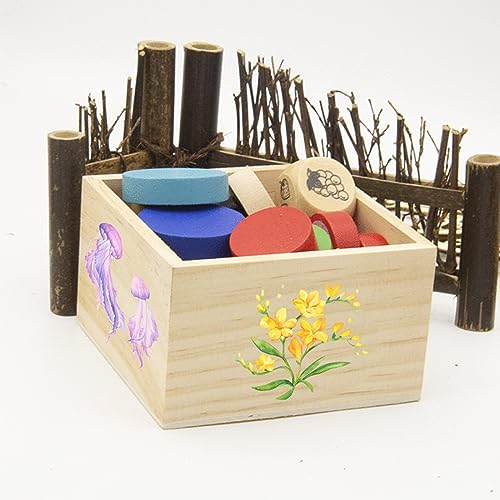 8-Pack Unfinished Small Wooden Boxes 6 Inch Square Rustic Wooden Box for Crafts Wood Box Centerpiece Small Square Wood Boxes for DIY Craft Voittozege
