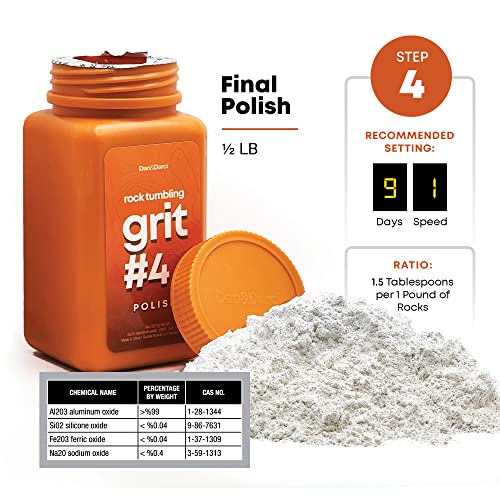 Dan&Darci Rock Tumbler Grit Refill Kit - 3.5 Pounds Grits Media + Poly Plastic Pellets - Rocks Polishing Refills for Any Brand Rock Tumblers - Rock Dan&Darci