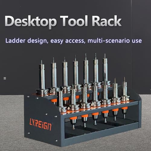 CAT 40 Tool Cart CNC, CNC Tool Holder on Desktop Randomly Placed, CNC Tool Carts Small, CNC Tool Cabinet, Easy and Convenient CNC Tool Storage CNC LYREIGN