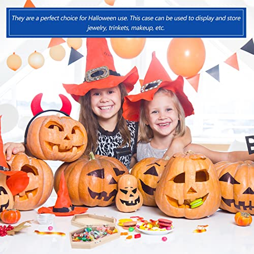 VOSAREA Halloween Coffin Box, Hexagonal Wooden Craft Boxes Unfinished Wooden Boxes Container for Candy Treats and Trinkets DIY Crafts VOSAREA