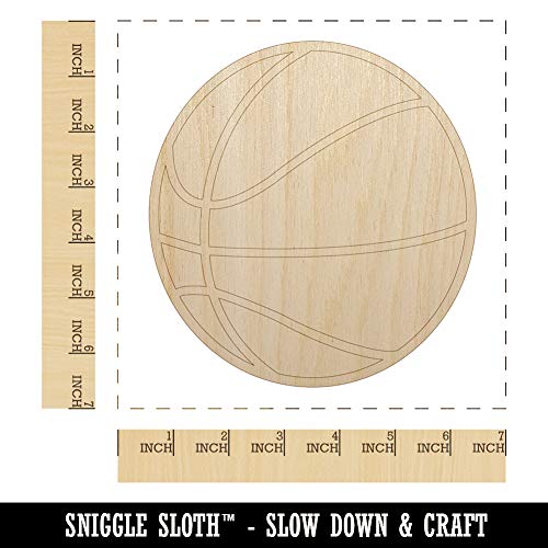 Basketball Sport Unfinished Wood Shape Piece Cutout for DIY Craft Projects - 1/8 Inch Thick - 6.25 Inch Size Sniggle Sloth