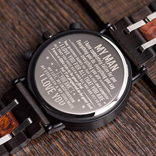 BOBO BIRD S18-1 Personalized Engraved Wood Watch Customized Wooden Watches for Husband Boyfriend Birthday Anniversary (Man-1) BOBO BIRD
