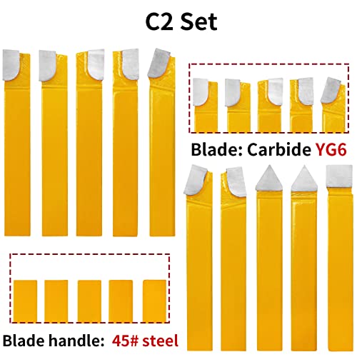 PNBO 20 pc 3/8"Carbide Tip Tipped Cutter Tool Bit Cutting Set For Metal Lathe Tooling. PNBO