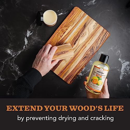 CLARK'S Cutting Board Oil - Food Grade Mineral Oil for Cutting Board - Enriched with Lemon and Orange Oils - Butcher Block Oil and Conditioner - CLARK'S