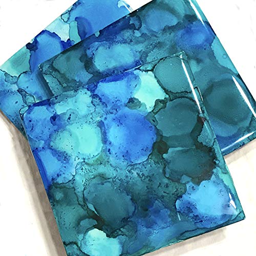 Pixiss Blue Alcohol Ink Set - 5 Shades of Highly Saturated Alcohol Ink for Epoxy Resin Supplies, Yupo Paper, Tumblers, Coasters - Resin Colorant for Pixiss
