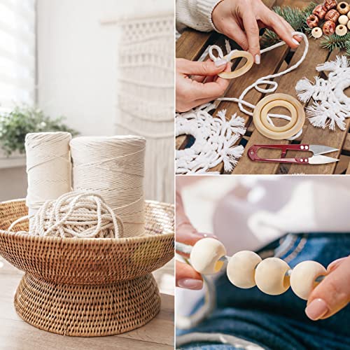 Hdviai 121Pcs Macrame Kit, Macrame Supplies 3mm x 109Yards Macrame Cord for Macrame Kits for Adults Beginners, with Accessories Like 100Pcs Beads and Hdviai