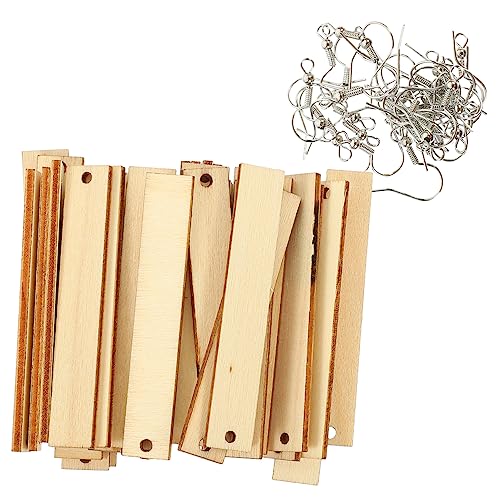 COHEALI 5 Sets Blank Wood Earrings Pendants Blank with Hole Wood Blanks Unfinished Earring Pendants Wood Earring Making kit Earring Making Supplies COHEALI