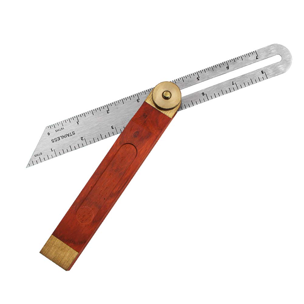 Gentlecarin Blade Ruler,Adjustable Bevel Sliding T-bevel with Hardwood Handle Angle Finder Carpentry Squares for Craftsman Builder Carpenter Cdvgpjs